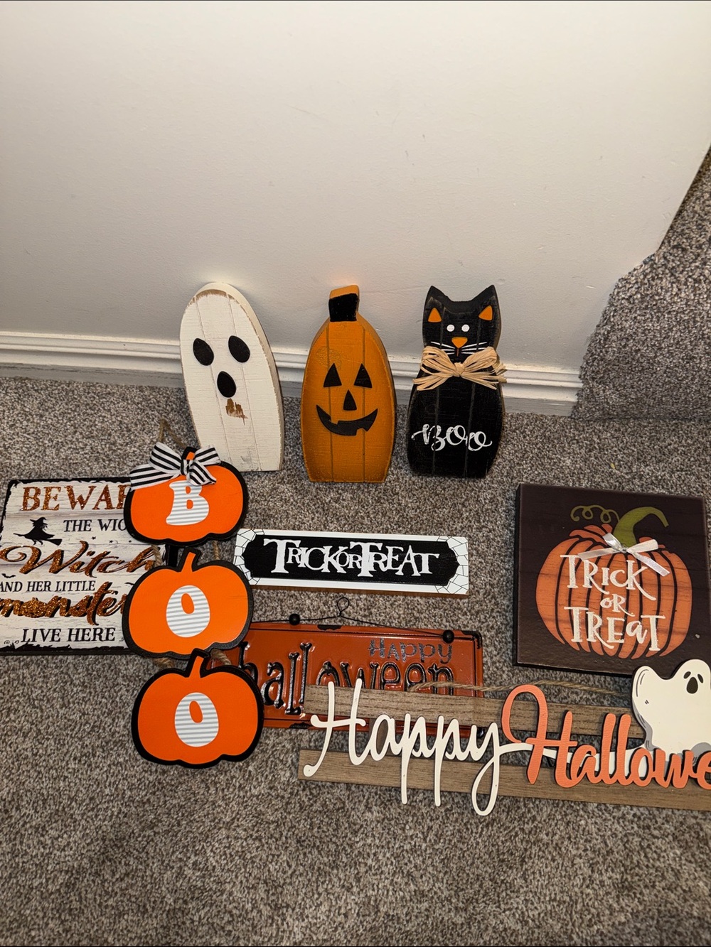 Happy Halloween/ boo/ trick or treat sign Decor Set| 9 pcs|